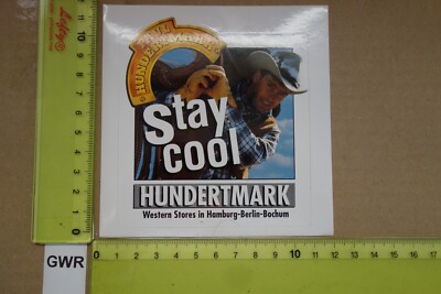 Alter Aufkleber Kleidung Western Stores Hamburg Berlin Bochum PAUL HUNDERTMARK A