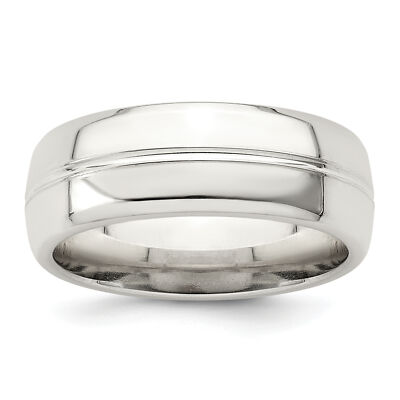 Silver 7mm Polished Domed Grooved Fancy Band Size 10.5 QWB106 | eBay Silver 7mm Polished Domed Grooved Fancy Band Size 10.5 QWB106 | eBay