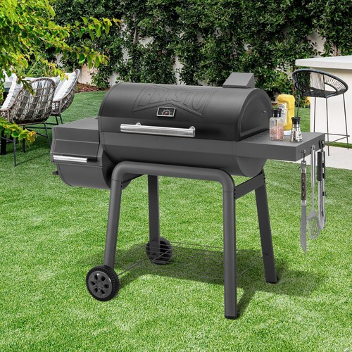 Feasto BBQ Holzkohlegrill mit versetztem Smokergrill und Beistelltisch, 815 qm In - Bild 9 von 9