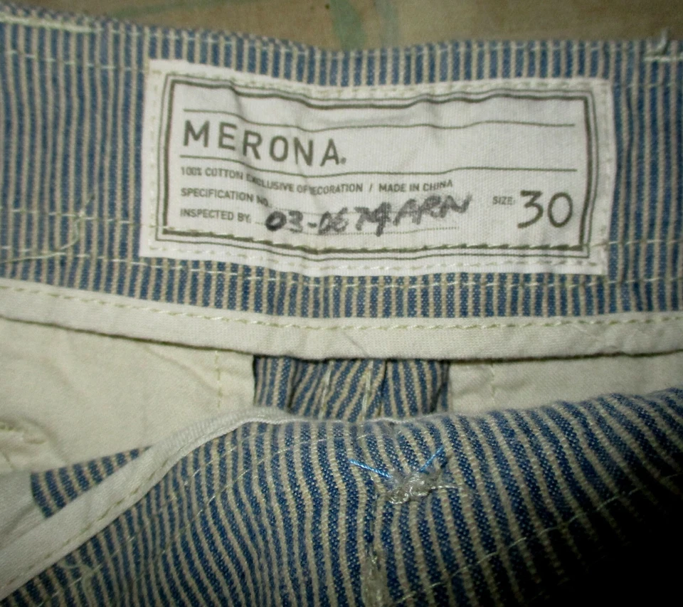 Pantalones Cortos Carga MERONA Azul Taupe Talla 30 Nuevos con Etiquetas Foto 4 de 4