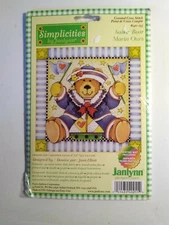 SIMPLICITIES by Janlynn "Sailor Bear" Counted Cross Stitch Kit 6" x 6" NIP