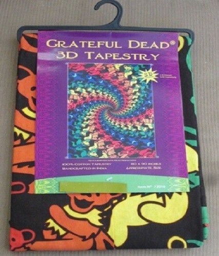 New 3D Dancing Bears Spiral Pattern Grateful Dead Tapestry Gift Wall Decor Retro - Picture 3 of 3