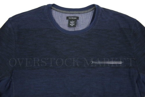 NEW MENS CALVIN KLEIN CREW NECK ZIPPER POCKET LONG SLEEVE PULLOVER SHIRT VARIETY - Bild 5 von 6