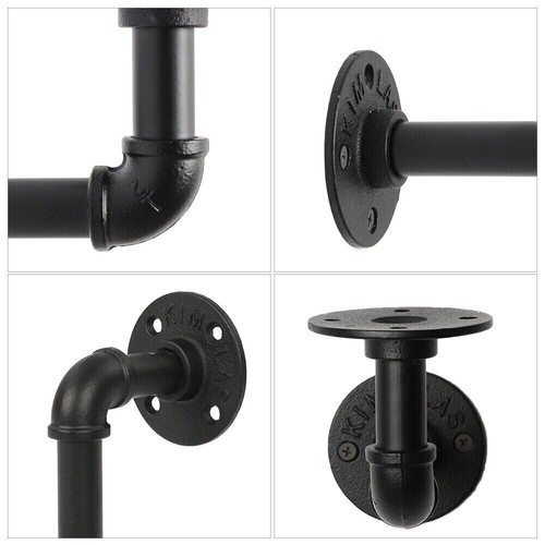 6PCS Heavy Duty Rustic Iron Pipe Shelf Brackets Industrial Wall Mounted Shelves - Picture 11 of 11