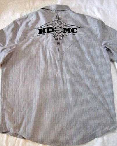Harley Davidson Short Sleeve Shirt Snap Down Mechanic Embroidered Mens Size XL - Bild 2 von 11