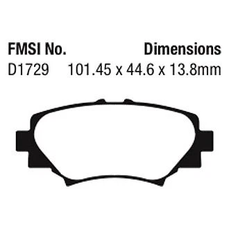 Pastilhas de freio traseiras EBC DP32186C Redstuff cerâmica baixa poeira para 2014-2017 Mazda 3 - Imagem 3 de 4