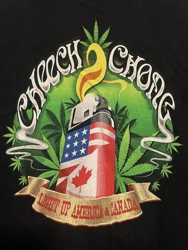 Cheech & Chong Light Up America & Canada Tour T-Shirt Black Size Large (B124) - Picture 2 of 6