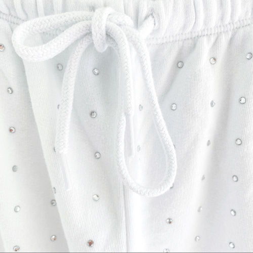 Victoria’s Secret PINK White Bling Rhinestone Campus Joggers Pants Oversized XS - Picture 6 of 13