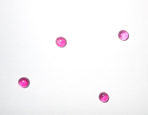Transparent Star Ruby Round 4x4 mm Cabochon 6 Rayed Lab-created Stone 5 pcs Lot - Picture 14 of 14