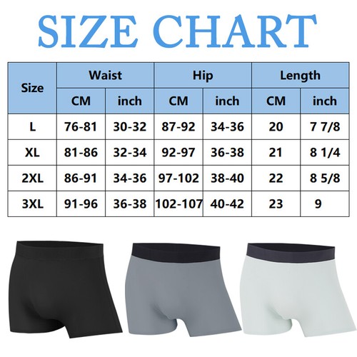 Men's Underwear Boxer Briefs Ice Silk Shorts Comfy Panties 3D Pouch Underpants - Picture 2 of 30
