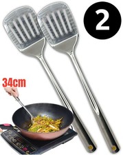 2PK Stainless Steel kitchen Slotted Turner Spatula Kitchen Cooking Tool Utensil