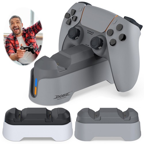 UK- Charging Cradle Dock with LED Indicator for PlayStation 5 Controller Charger