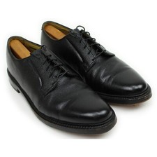 VTG Florsheim Royal Imperial Black Pebble Leather Plain Toe Bluchers V-Cleat 10C