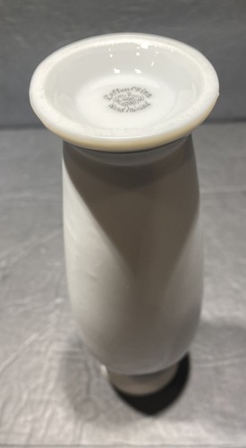 LEFTON 25TH ANNIVERSARY CHINA BUD VASE WHITE WITH SILVER DECOR 6.25” TALL - Picture 8 of 9