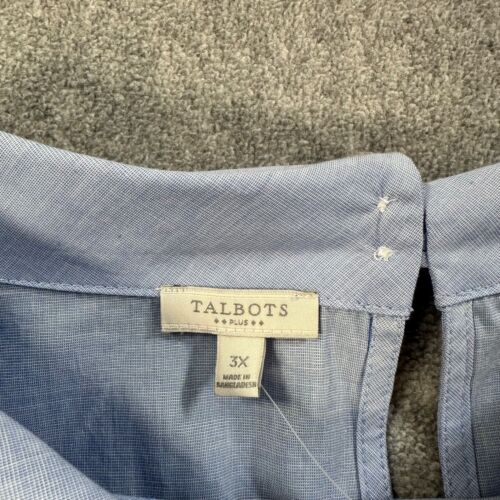 Talbots Plus Mock Neck 3/4 Sleeve Blouse Women's 3X Blue New - Picture 2 of 11