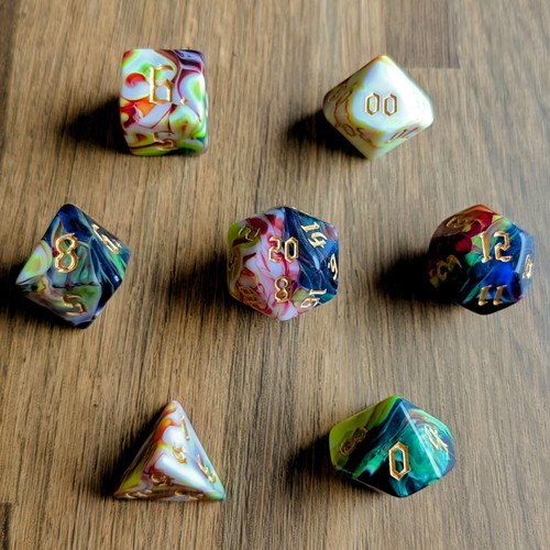 Gothic Schrift DND Würfel Sets D&D TTRPG Pathfinder Würfel Sammlung Konvolut Geek Geschenk - Bild 8 von 26