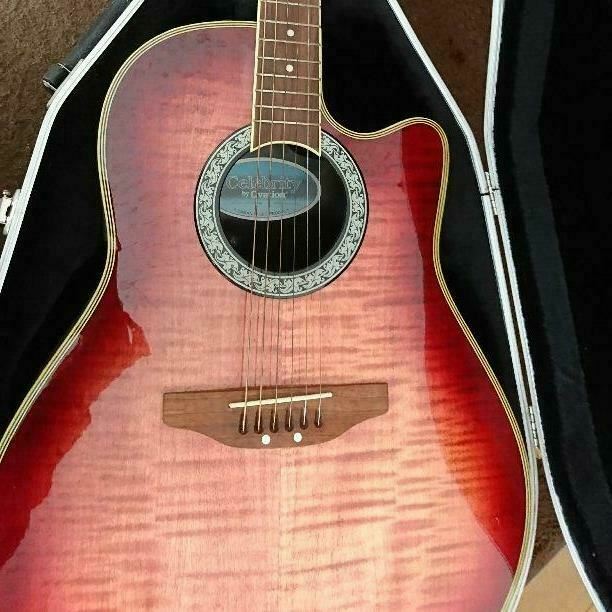 Electric Acoustic Guitar Vintage Ovation Celebrity CS148 Cherry 