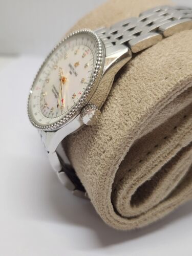 BREITLING NAVITIMER AUTOMATIC 35MM LADIES MOTHER OF PEARL DIAL A17395 RRP$8690 - Picture 5 of 15