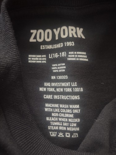 Zoo York Black Logo T-Shirt Boy's Size Large 16-18, Good Condition NWT GRAPHICS! - Picture 15 of 15