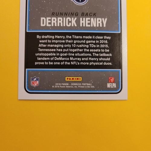 2016 Panini Donruss Rated Rookie Derrick Henry Rookie Card #365 Tennessee Titans - Picture 6 of 6
