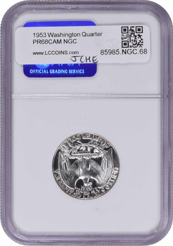 1953 Washington Silver Quarter PR68CAM NGC - Picture 2 of 2