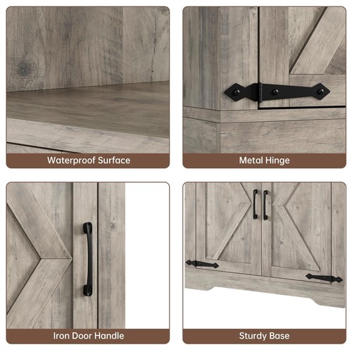 Tall Corner Cabinet Freestanding Floor Storage Cabinet Organizer w/Doors Shelves - Picture 4 of 8