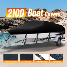 11-13ft Heavy Duty Trailerable Boat Cover Waterproof Marine Fits V-Hull Runabout