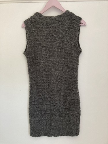 ichi wool alpaca grey sleeveless jumper vest tunic brand new bnwt size xs - Picture 2 of 5