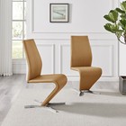 WILLOW x2 Faux Leather Z Chrome Dining Chairs  Ex display 