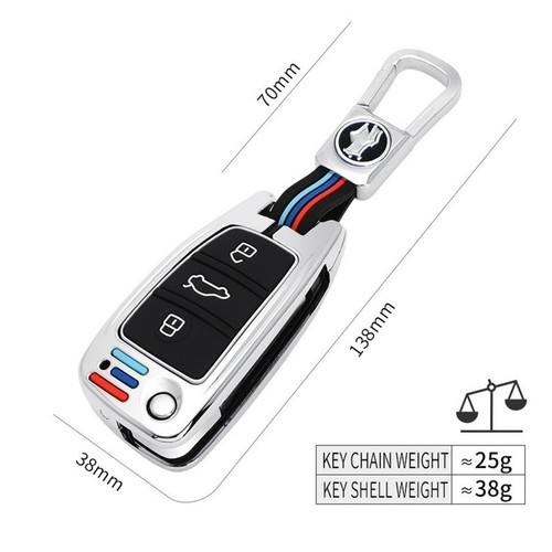Car Key Case Cover Key Bag for 2003-2015 Audi A1 A3 A4 A5 A6 A7 A8 Q3 Q5 Q7 R8 - Picture 10 of 14