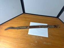 Tony Lama Western Belt Brown Leather Hand Tooled Mens Size 28 Pine Cones 88757