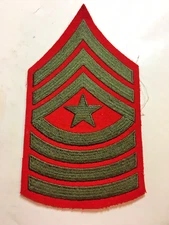 USMC Sergeant Major Patch, 3 1/2" by 6 1/4", Vintage, very nice preowned