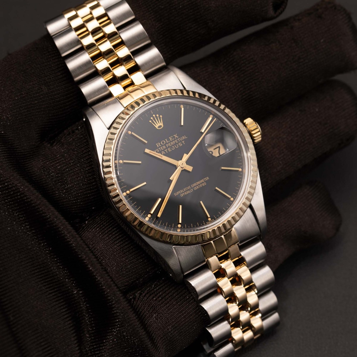 Rolex Datejust 16013 Fluted Bezel Watch 36mm Two-Tone Jubilee