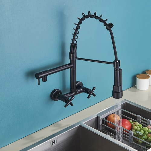 Rubinetto da cucina estraibile 360° doccia montaggio a parete miscelatore monocomando DHL - Foto 11 di 86