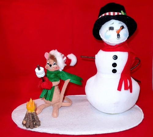 2011 ANNALEE CHRISTMAS SNOWMAN CAMPFIRE CONTRIBUTION Mouse Friendship Decor Gift - Bild 2 von 7