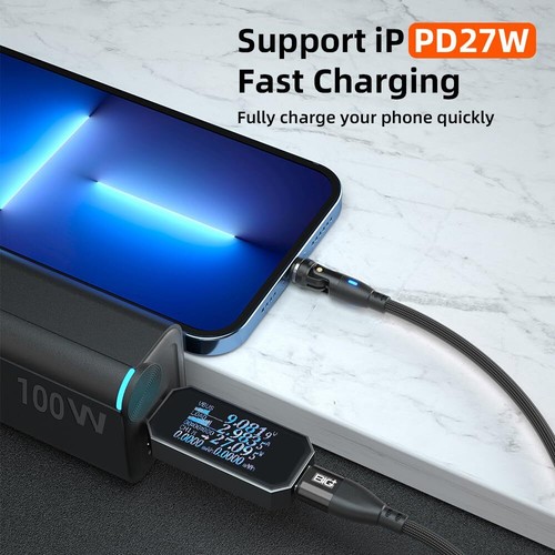 BIG+ 100W USB C to USB C Magnetic Charging Cable with 540° Swivel Head [2 Pac... - Zdjęcie 4 z 9