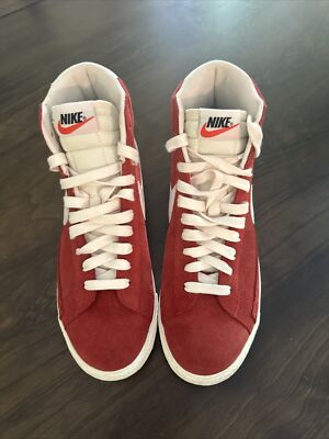 Nike Blazer Mid '77 GS Gym Red Suede Off White DA4672-600