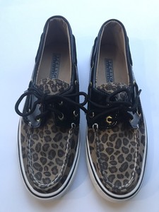 sperry leopard loafers