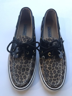 leopard sperry loafers