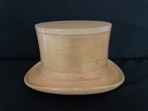 Rare MCM Blonde Wood Top Hat Ice Bucket Made in Italy for Joseph Magnin A. Bini - Picture 2 of 9