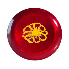 MID CENTURY Emaille Schale Teller 8,8 cm 50er Vintage rot