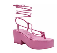 Katy Perry The Busy Bee Lace Up Platform Sandal Pink Size 8M