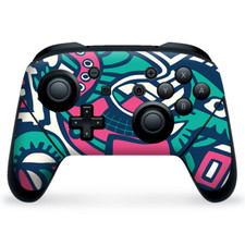 Nintendo Switch Pro Controller Skin Decal Vinyl Wrap - Green Gecko Pop Art