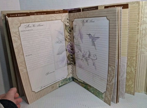 Mothers Memories Journal Keepsake Binder Pockets Acid Free Hummingbird Flowers - Picture 10 of 19