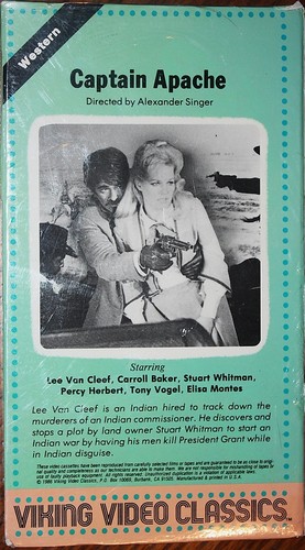 CAPTAIN APACHE (vhs) Lee Van Cleef, Carroll Baker. Brand NEW. Viking Video. west - Picture 2 of 2