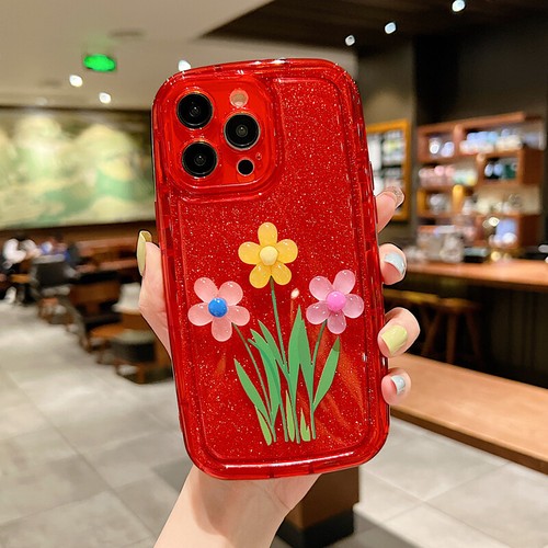 Rubber For Samsung Galaxy S23 Ultra S22 A13 Case Cover Luminous 3D Flower - Picture 10 of 14