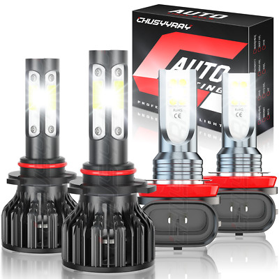 For Fiat 500 2012-2019 Combo LED Headlight Hi/Lo Beam Fog Light bulbs 4x