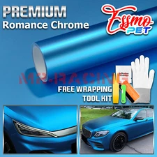 ESSMO PET Romance Chrome Light Blue Auto Car Vehicle Vinyl Wrap Decal Sticker