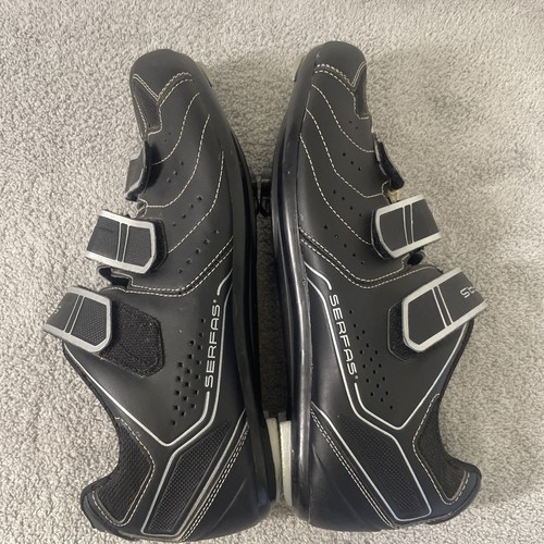 Serfas Road Cycling Shoes Men's EUR 44 US 10 Black Radium w/ Cleats VGC - Picture 12 of 18