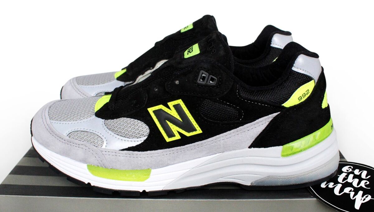 New Balance 992 Black Grey Volt Green Made In USA UK 5 8 9 New Balance 992 Black Grey Volt Green Made In USA UK 5 8 9